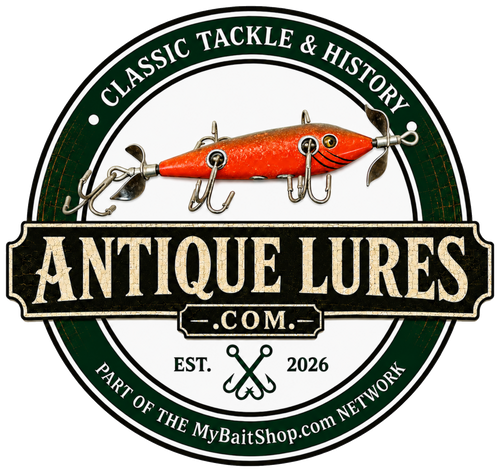 1996 antique fishing lure caledre Heddon Lucky 13 Wood Wall Decor and current collector pricing for each listed lure Bass Week 2025: Ned Rig