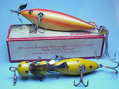 Group of (9) vintage wooden fishing lures