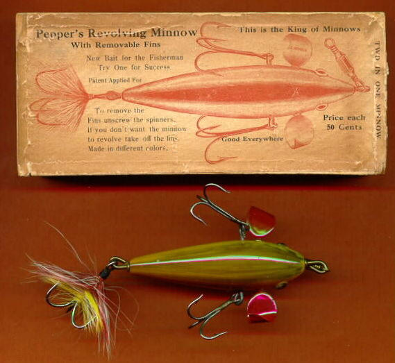 Vintage E & E Tackle Popper wooden fishing lure Pat. Pending (lot#9146)