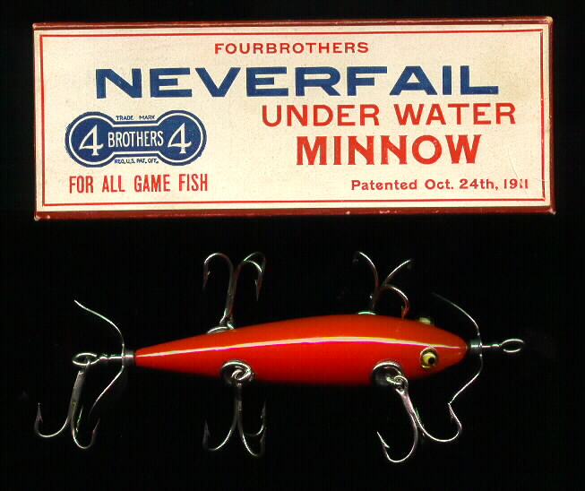 North Channel Minnow Old wood fishing lure glass eyes