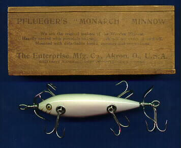 Pflueger Antique Monarch Underwater Minnows and Lure Boxes